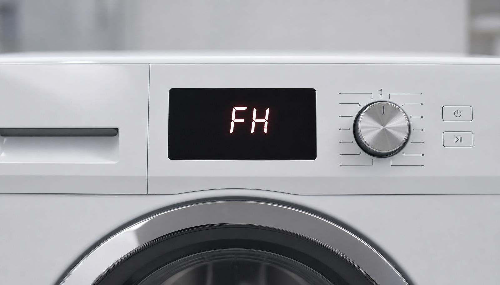 Painel da lava e seca Brastemp BNS10 exibindo o código FH no display