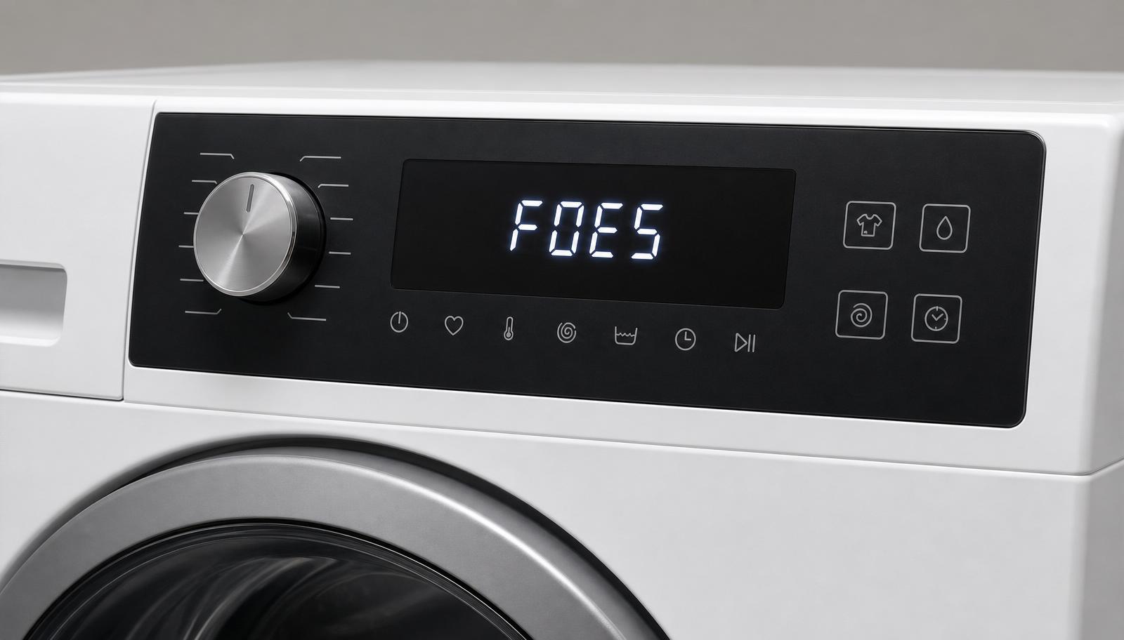 Painel da lava e seca Brastemp inverter BNC10 exibindo o código F0E5 no display