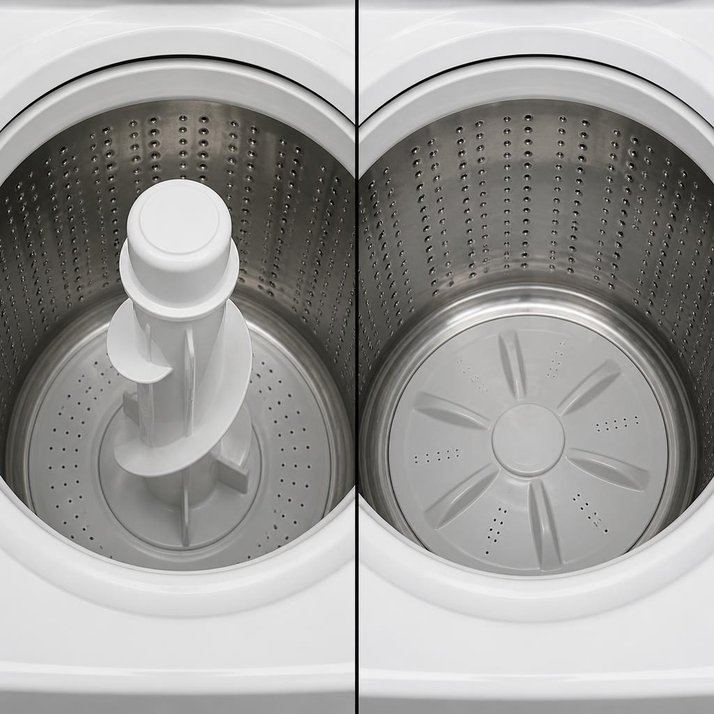 Comparação entre cesto com batedor central e cesto com disco impeller no fundo