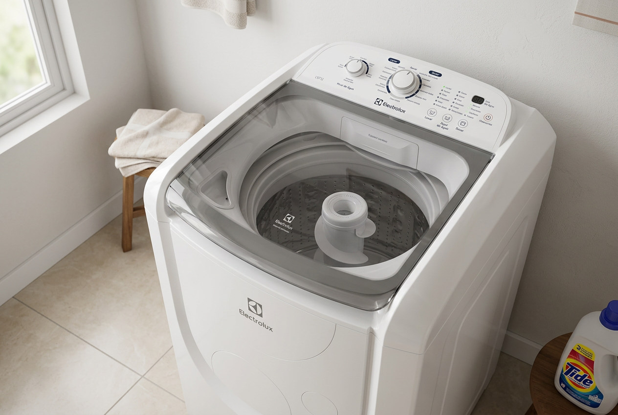 Painel da lava e seca Electrolux LST12 exibindo código de erro no display