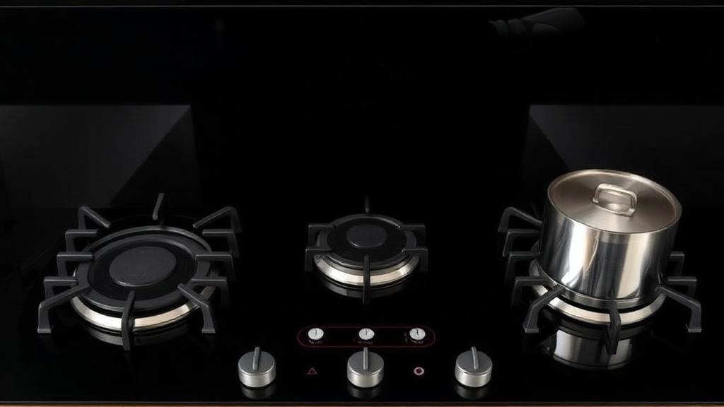 Cooktop a gás limpo e seco, com espalhadores bem encaixados