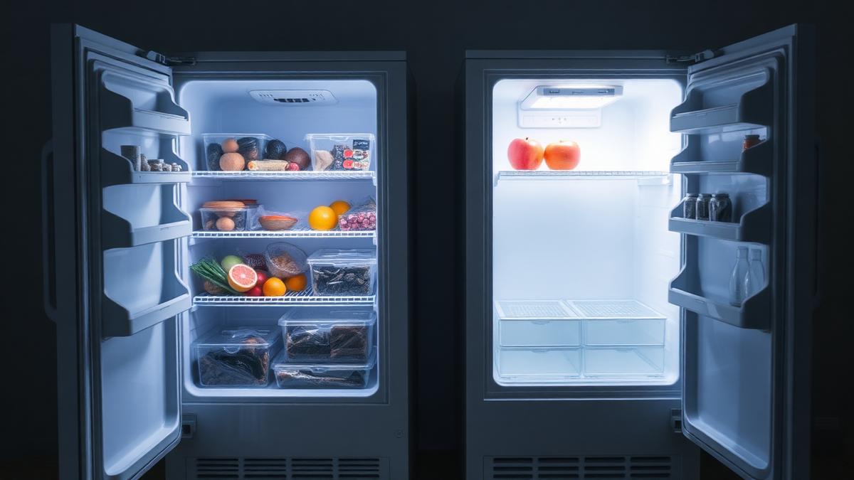 Comparação de consumo entre um freezer bem cuidado e um mal vedado