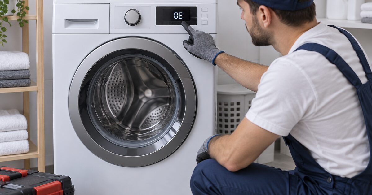 Painel de lava e seca LG usado para consultar diferentes códigos de erro