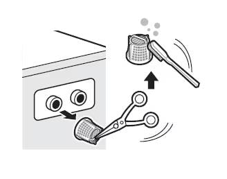 Desenho original LG do filtro de entrada e sua limpeza; não é foto de reparo ou ensaio da válvula