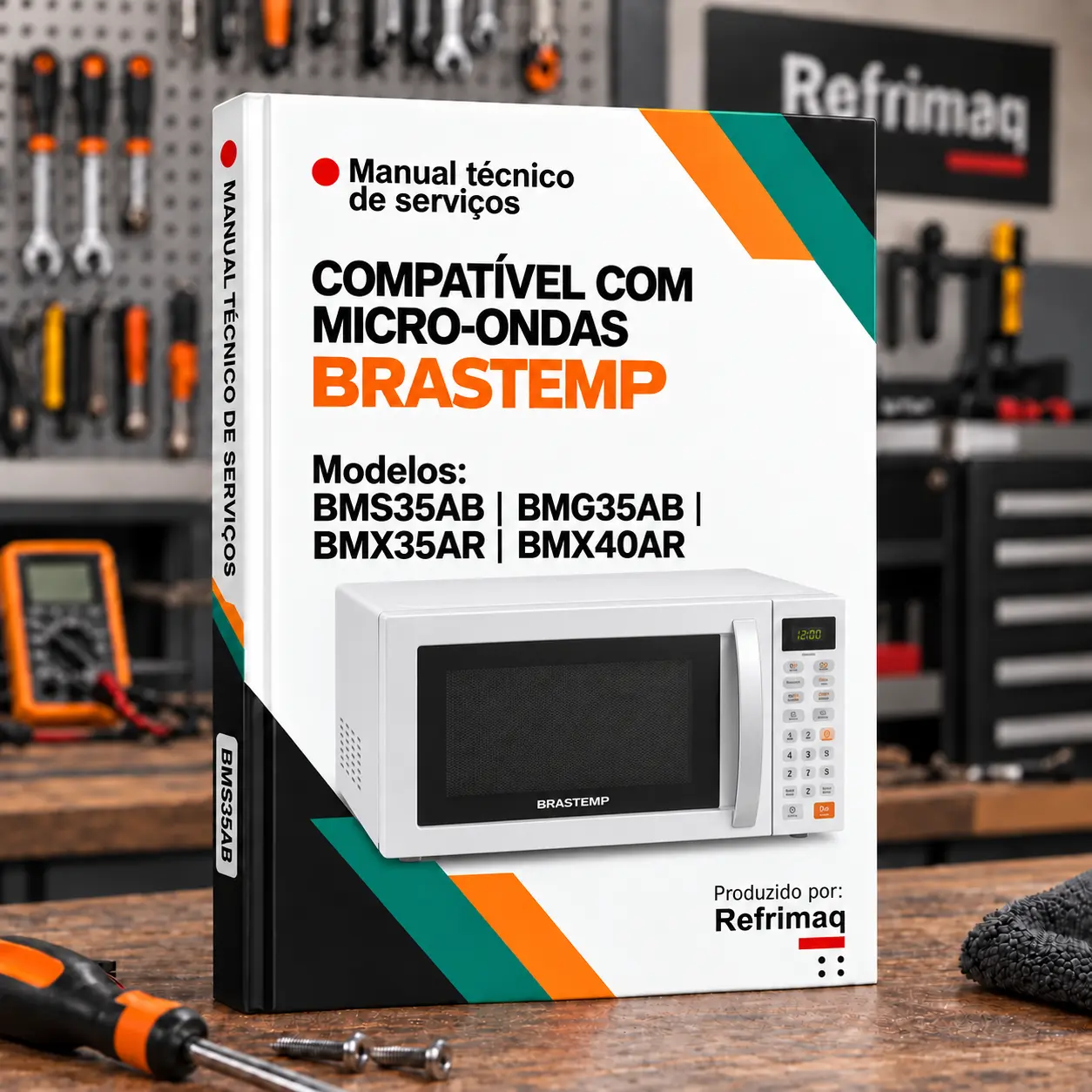 Capa: Manual Técnico de Serviços — Brastemp BMS35AB · BMG35AB · BMX35AR · BMX40AR (Micro-ondas) (REF)