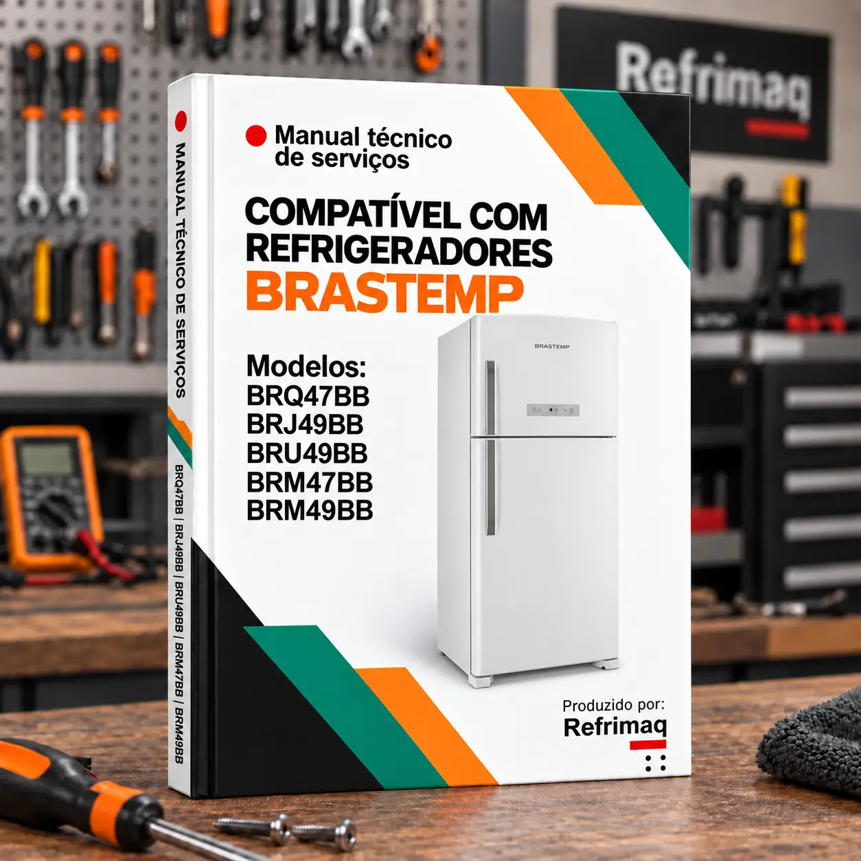 Capa do Manual Técnico de Serviços — Brastemp BRQ47BB · BRJ49BB · BRU49BB · BRM47BB (Refrigerador)