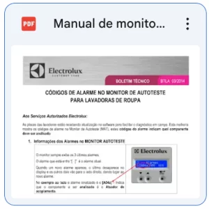 baixar manual auto teste monitor electrolux