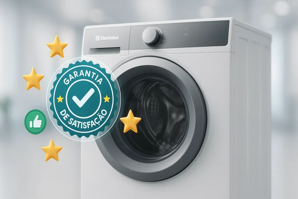 Códigos Alarme Monitor Auto Teste Lavadoras Electrolux: 47 Erros Decodificados E Soluções Práticas 6 Lavadora Electrolux Com Selo Digital De Garantia De Satisfação E Estrelas Flutuantes Ao Redor.