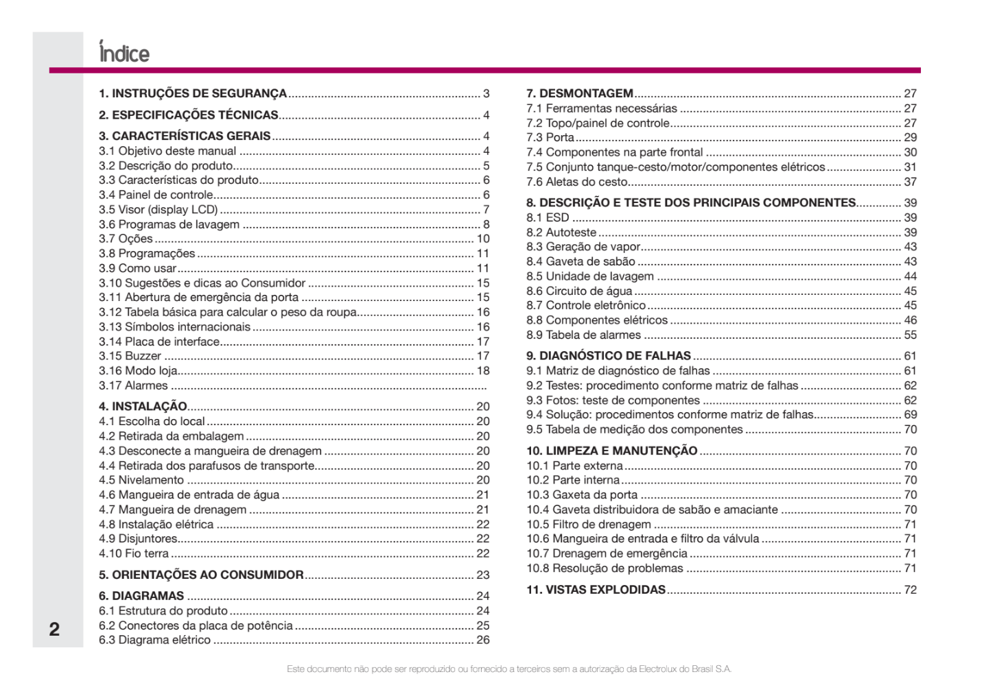 Manual de serviços Electrolux LFE10 em pdf