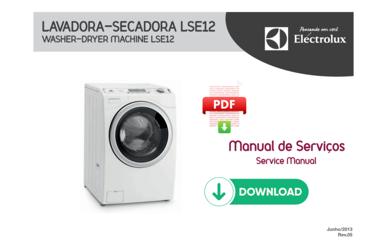 manual tecnico de servicos lava e seca Electrolux lse12 1