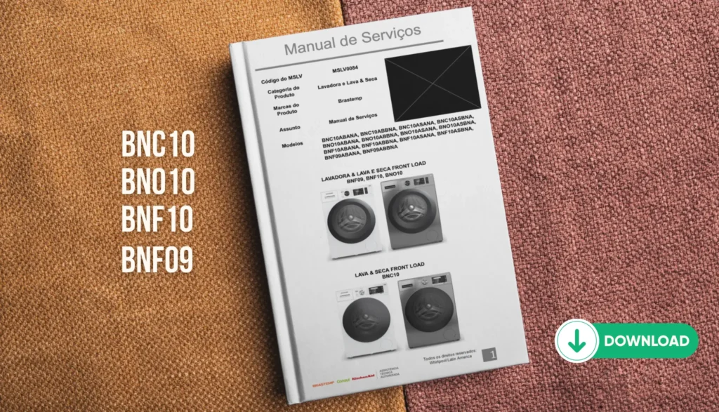 guia completo para reparos da máquina de lavar e secar brastemp bnc10 bno10 bnf10