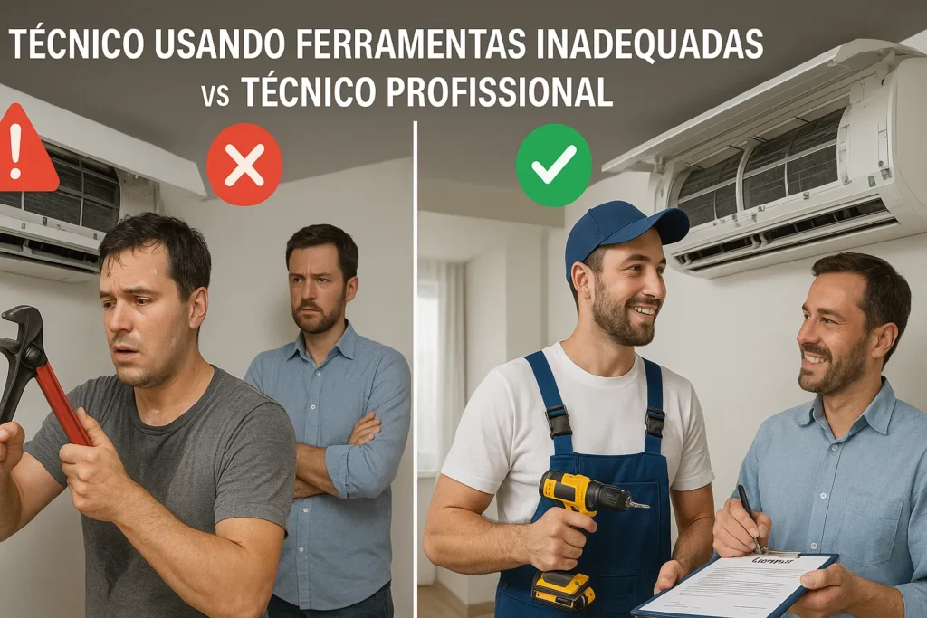 Consertar Ar Condicionado: 7 Técnicas Profissionais Para Ganhar Até R$ 5.000/Mês 6 Comparativo Tecnico Amador Vs Profissional