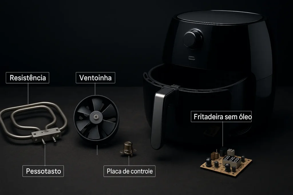 Air Fryer: Guia Completo Com Os 7 Melhores Modelos E 5 Defeitos Mais Comuns 8 Componentes Tecnicos Da Air Fryer – Identificacao Em Portugues