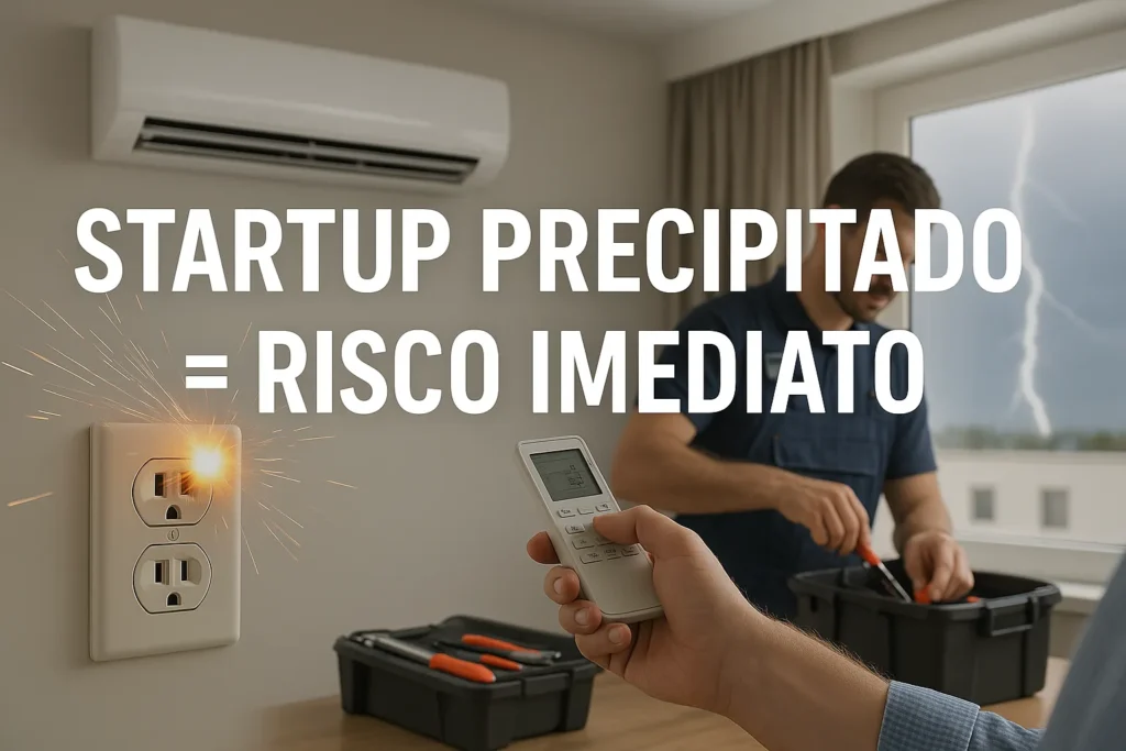 Instalação De Ar Condicionado Split: 12 Erros Fatais Que Queimam O Aparelho 13 Cliente Liga Controle Remoto Enquanto Técnico Ainda Embala Ferramentas, Sem Verificar Instalação Elétrica, Vazamentos Ou Funcionamento.