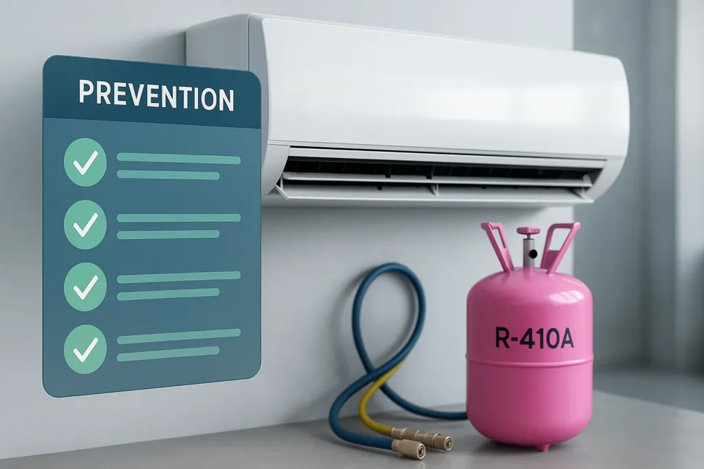 Gás R410A: Tabela De Pressão Completa E 15 Dicas Essenciais Para Carga Perfeita 11 Ar-Condicionado Com Checklist Digital E Cilindro Rosa De R-410A.
