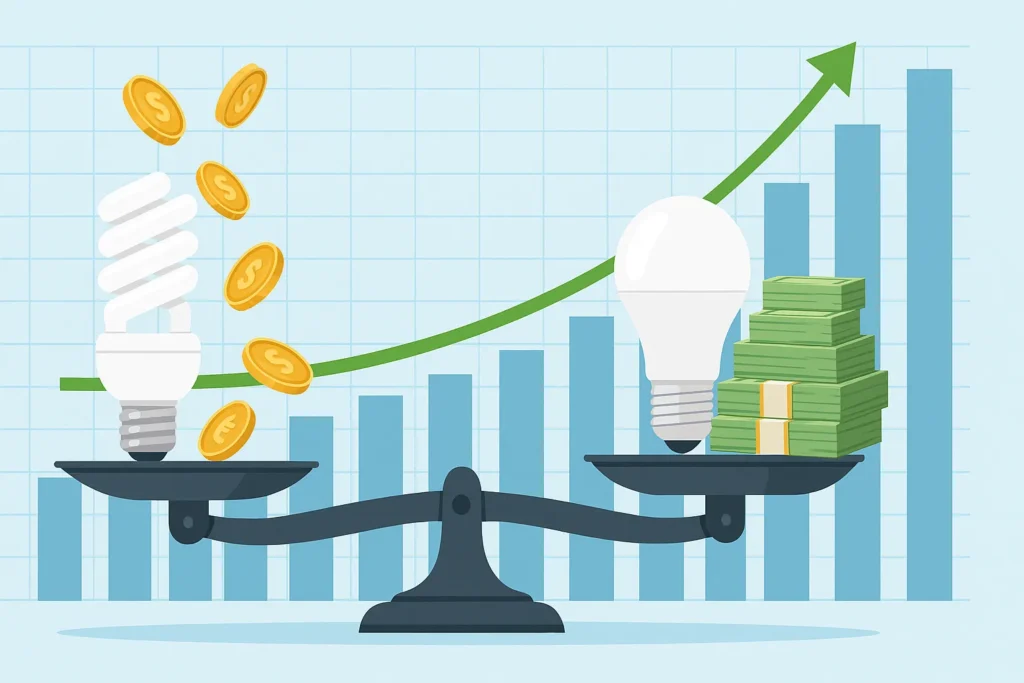 Lâmpada De Led Piscando Ou Fraca: 15 Problemas E Soluções Que Todo Eletricista Precisa Conhecer 11 Comparativo De Economia Entre Lâmpadas Led E Fluorescentes Com Gráfico De Economia