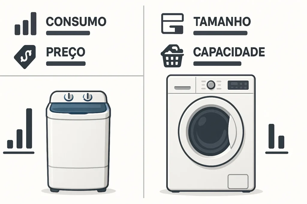 Lavadora Portátil: 12 Vantagens Que Revolucionam A Lavagem De Roupas Em Espaços Pequenos 9 Comparação Entre Lavadora Portátil E Lavadora Convencional Com Gráficos De Consumo, Tamanho, Preço E Capacidade.