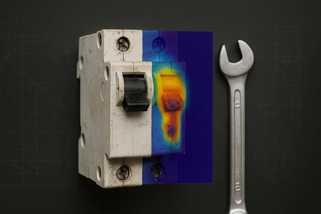 Disjuntor De Energia Desarmando: 7 Diagnósticos Técnicos E Soluções Profissionais 7 Disjuntor Com Bornes Danificados Por Oxidação E Ponto Quente Em Termografia