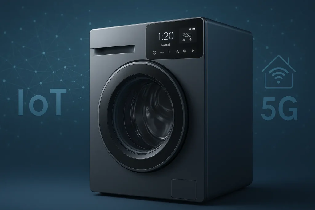 Máquina De Lavar Inverter: 12 Vantagens Comprovadas E Guia Técnico Completo 11 Lavadora Futurista Com Design Minimalista E Interface Touch Conectada À Rede 5G E Iot