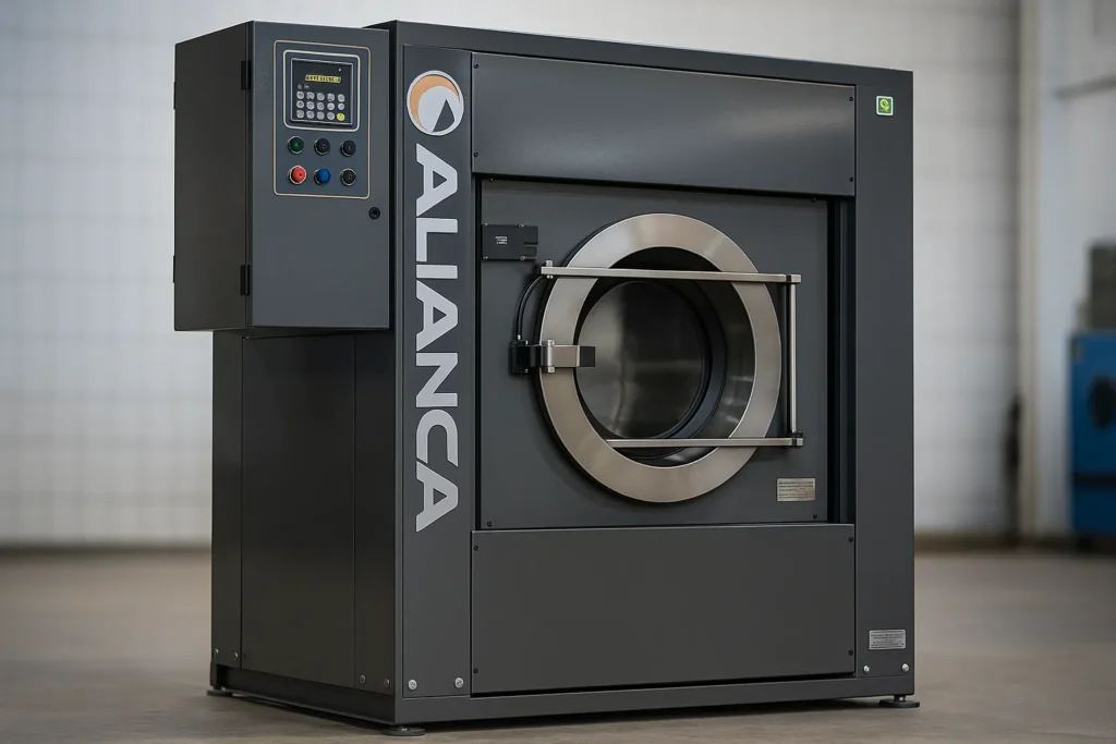 Máquina De Lavar Industrial: 12 Aspectos Essenciais Que Todo Profissional E Empresário Precisa Conhecer 1 Técnico Com Prancheta Inspecionando Lavadora Industrial Alianca Em Ambiente Técnico
