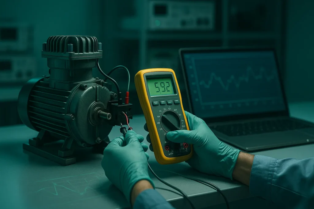 Compressor De Geladeira Não Liga: 15 Testes E Soluções Que Salvam Do Prejuízo 3 Técnico Testando Compressor Com Multímetro Em Bancada De Laboratório Técnico
