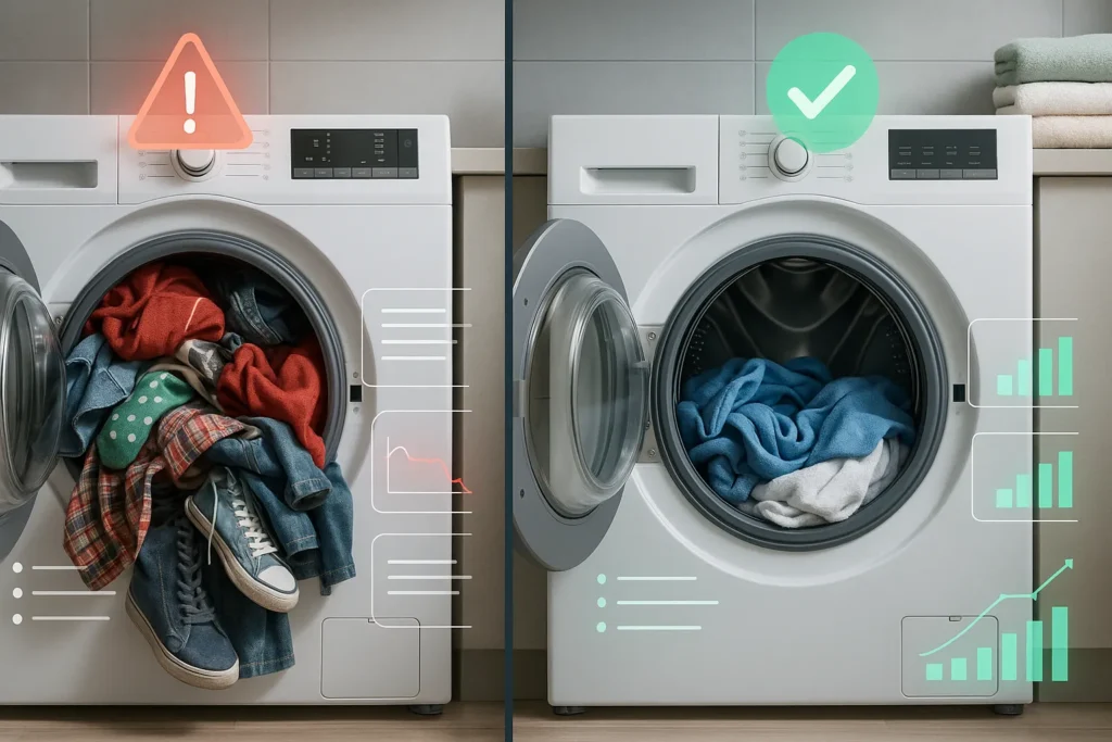 Lavadora Electrolux Não Solta Água: 13 Soluções Testadas Por Técnicos Especializados 8 Comparação Entre Mau Uso E Bom Uso Da Lavadora Com Gráficos Digitais Explicativos.