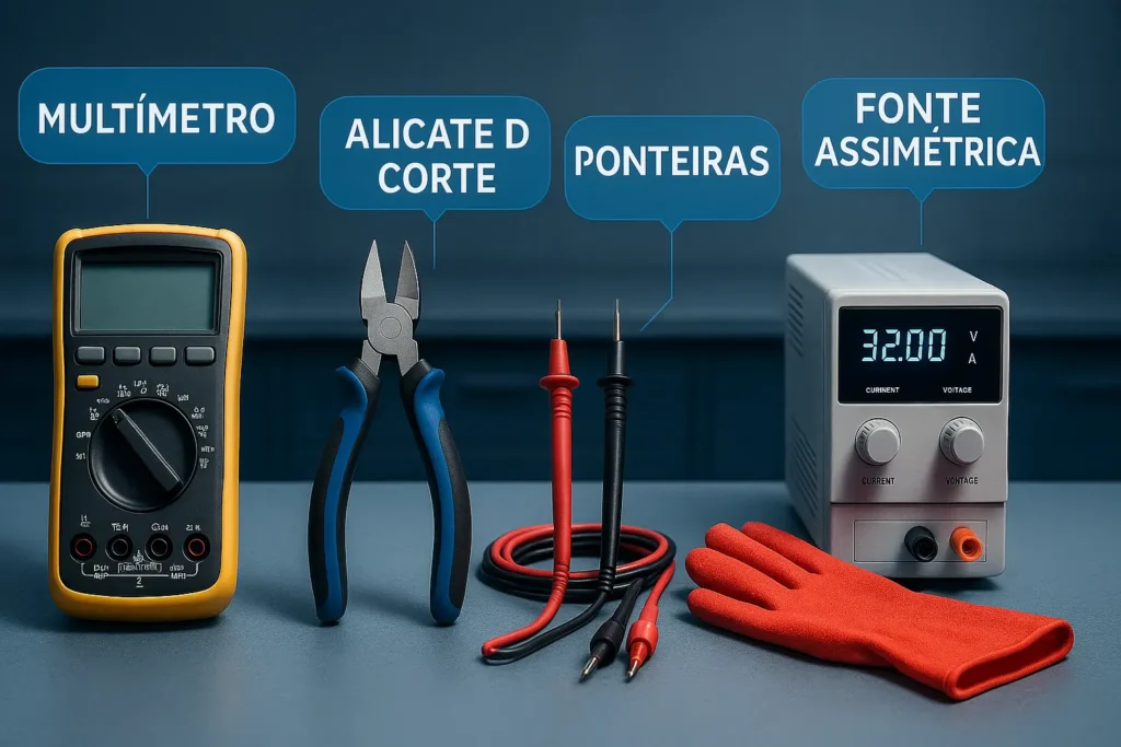 Como Testar Placa De Geladeira: 7 Métodos Profissionais Para Diagnóstico Preciso 3 Ferramentas Técnicas Sobre Bancada Com Legendas Em Português E Gráficos Digitais Informativos