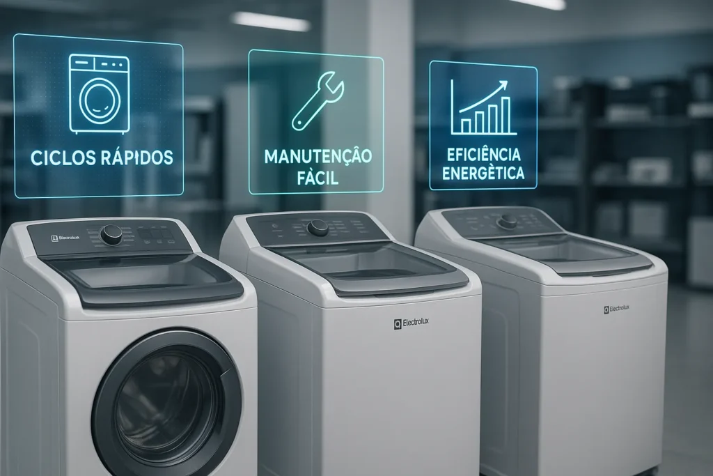 Lavadora Electrolux Não Solta Água: 13 Soluções Testadas Por Técnicos Especializados 7 Três Lavadoras Electrolux Lado A Lado Com Gráficos Digitais Comparativos De Dicas.