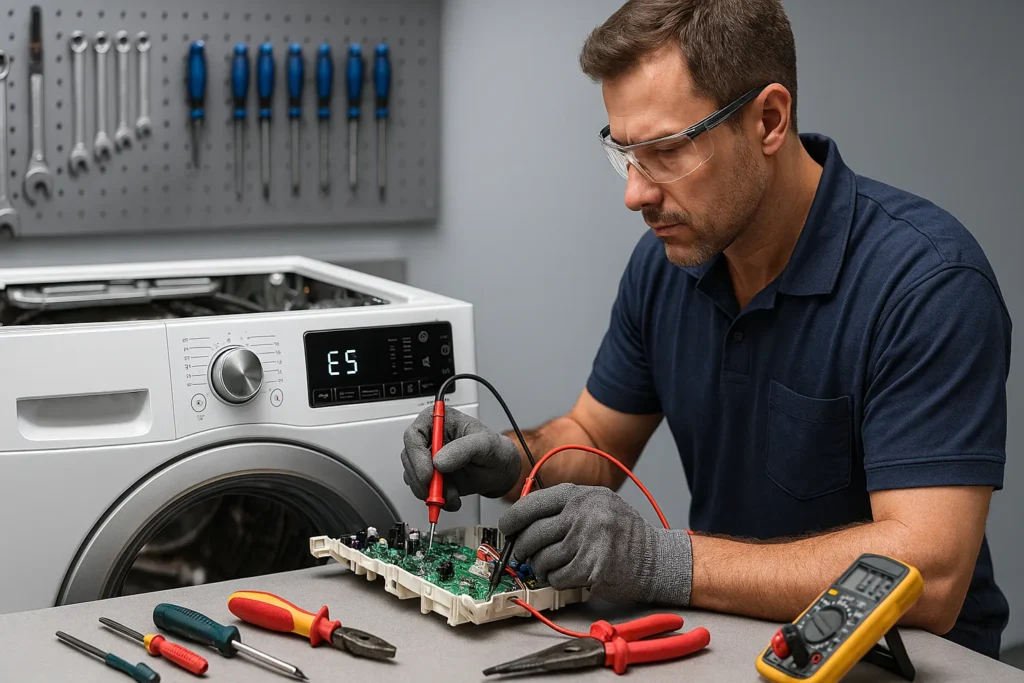 Soluções Práticas Para Resolver O Erro E5 Electrolux 1 Técnico Diagnosticando Erro E5 Em Máquina De Lavar Electrolux.