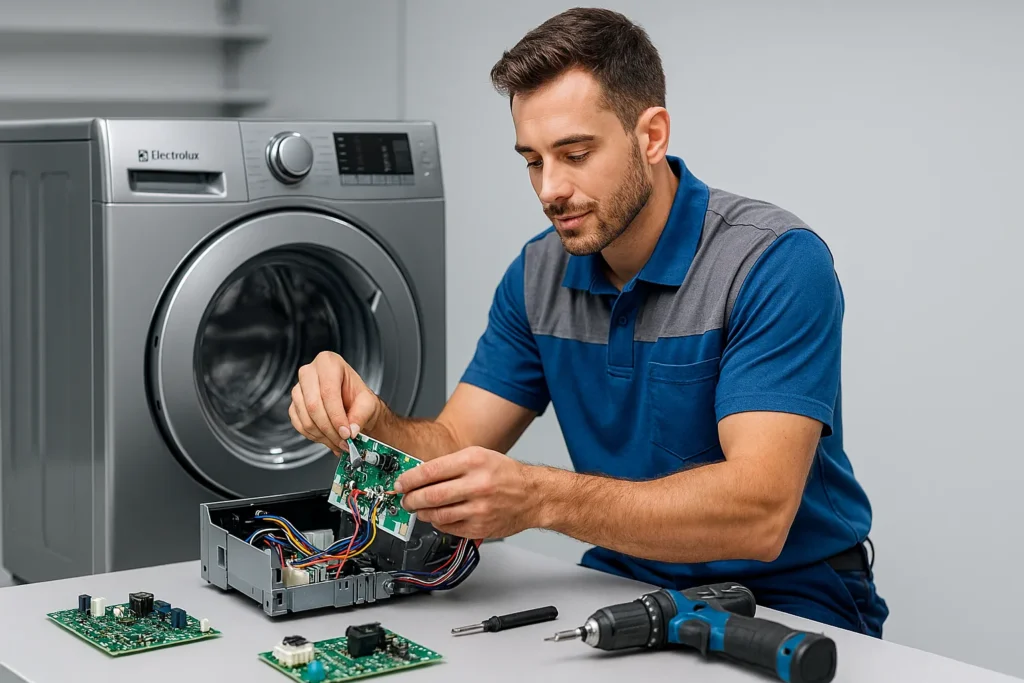 Soluções Práticas Para Resolver O Erro E5 Electrolux 2 Técnico Reparando Máquina Electrolux Para Eliminar Erro E5.